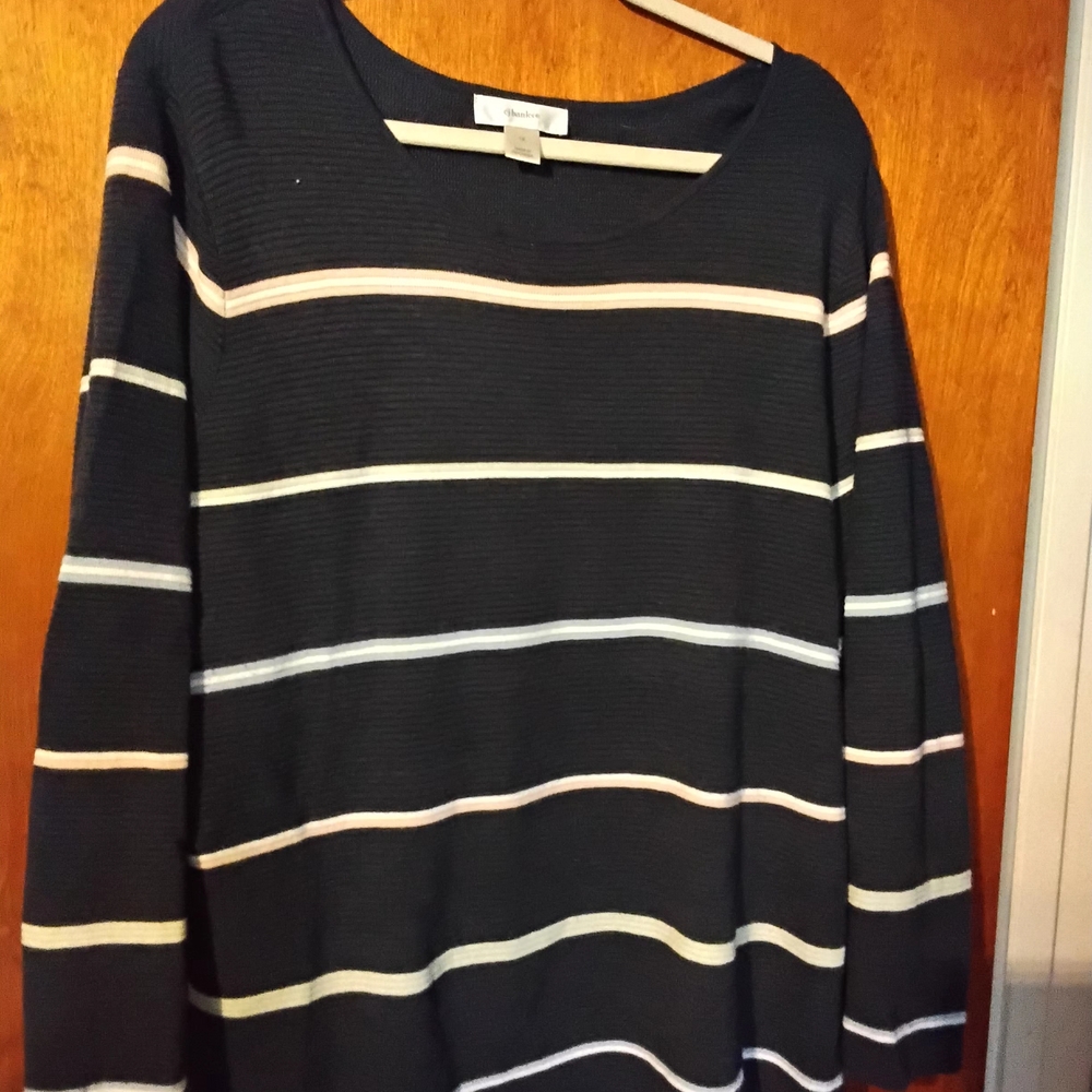 Striped Black and White Women's Blouse
